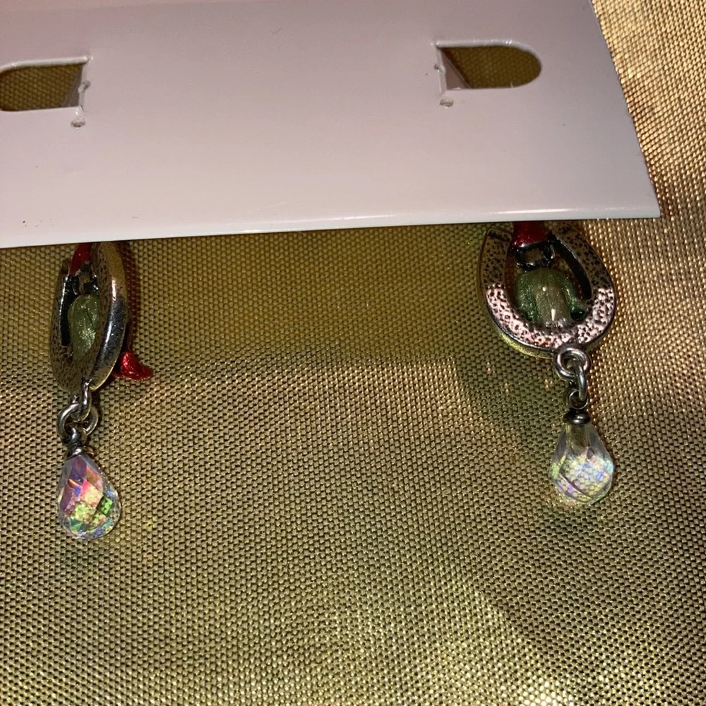 NWOT KIRK’S FOLLY GNOME RARE ST w/matching horseshoe earrings set $79 - Picture 9 of 10